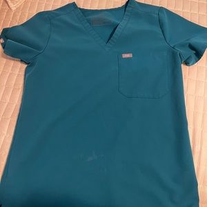 FIGS pacific blue Catarina one pocket scrub top small